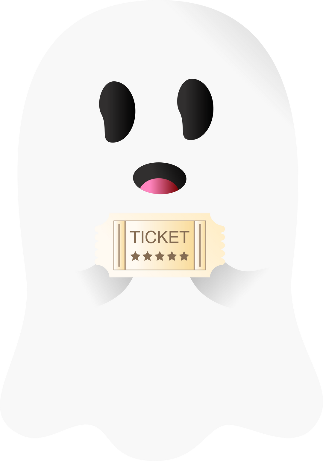 Halloween Ghost With Ticket